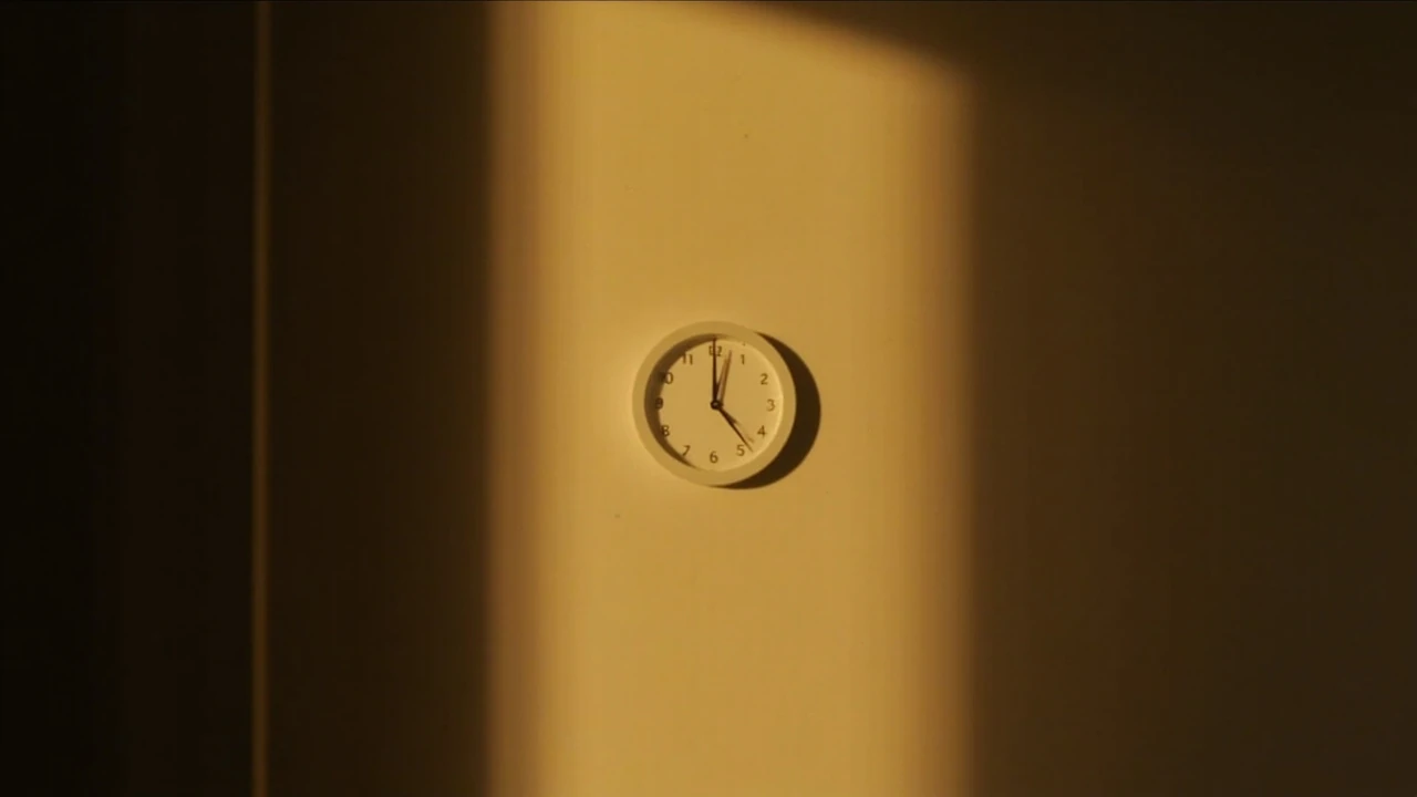 Zegar wskazujący godzinę 11:11 na ciemnym tle
