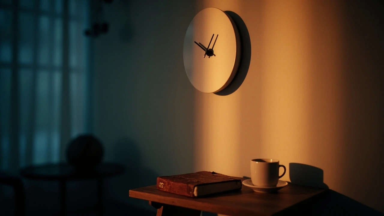 Zegarek ścienny wskazujący godzinę 21:21, symbolika lustrzanego czasu